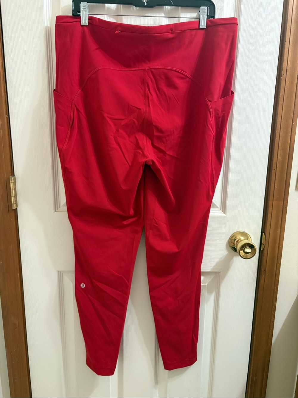 lululemon Red High-Rise Leggings with Side Pockets